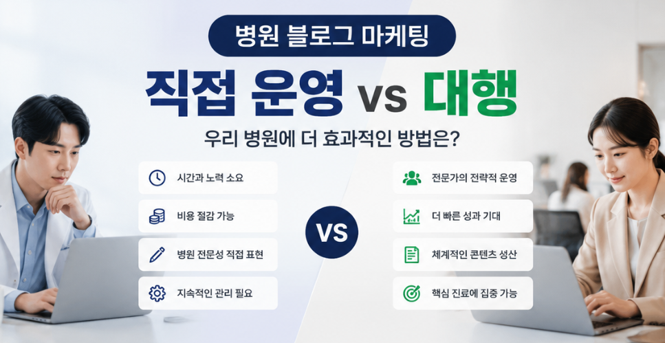 청주병원마케팅,  블로그 대행이 필요할까? 직접 운영과 비교