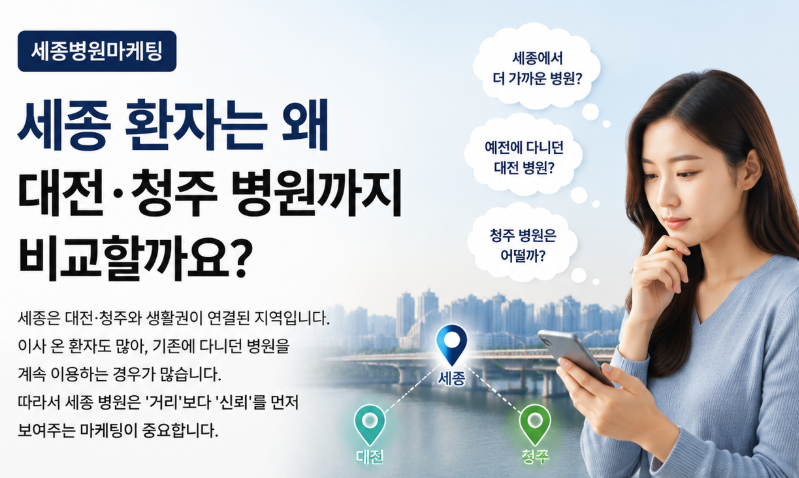 세종병원마케팅, 대전·청주 병원까지 비교하는 특성