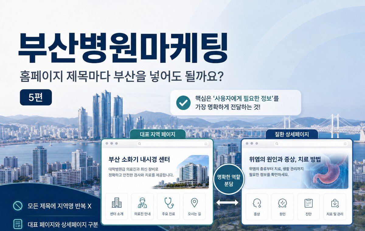부산병원마케팅#5｜홈페이지, 글 제목마다 부산 지역명을 넣어도 될까요?