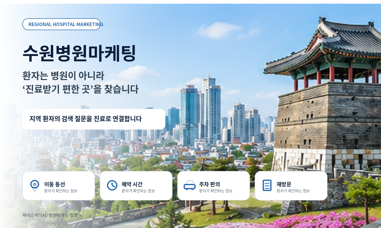 수원병원마케팅, 동탄·광교·수원역·인계동 등에서 ‘진료가 편한 병원’이 되세요