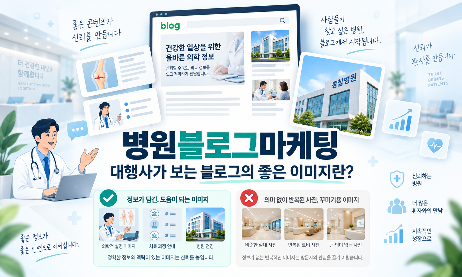 병원블로그마케팅, 좋은 이미지는 어떻게 고르고 배치할까요?