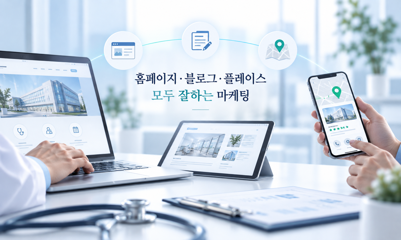 서울병원마케팅 대행사, 홈페이지 블로그 플레이스를 모두 잘하는 마케팅 업체가 있습니다